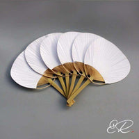 eventail mariage uchiwa blanc lot de 30