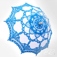 Ombrelle dentelle bleue