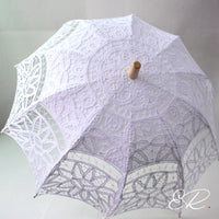 Ombrelle retro dentelle blanche base