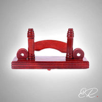 Socle porte éventail en bois vernis foncé
