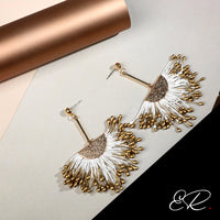 boucle d'oreilles éventail mizat or doré