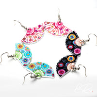 Boucles d'oreilles éventail résine