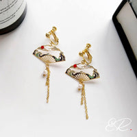 Boucles d'oreilles éventail japonais