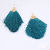 boucles d'oreilles pompon bleu bijou