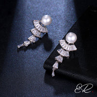 Boucles d'oreilles éventail perle