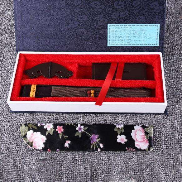 éventail espagnol blanc coffret