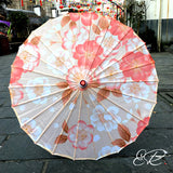 ombrelle chinoise fleurs orangées
