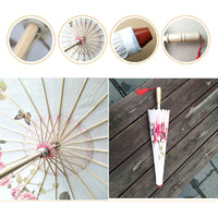 ombrelle chinoise fleurs orangées détails