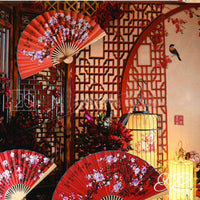 Lot De 24 éventails Pliants Décoratifs à Suspendre - Décoration De Fête Japonaise Et Chinoise - Multicolore - 7
