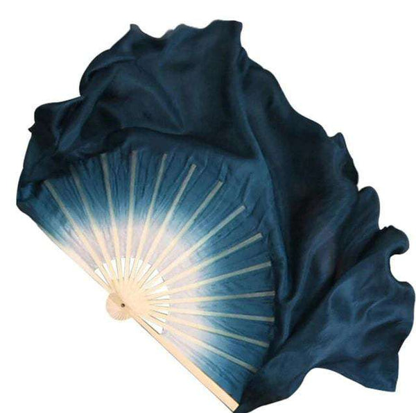 eventail de danse bleu fond blanc