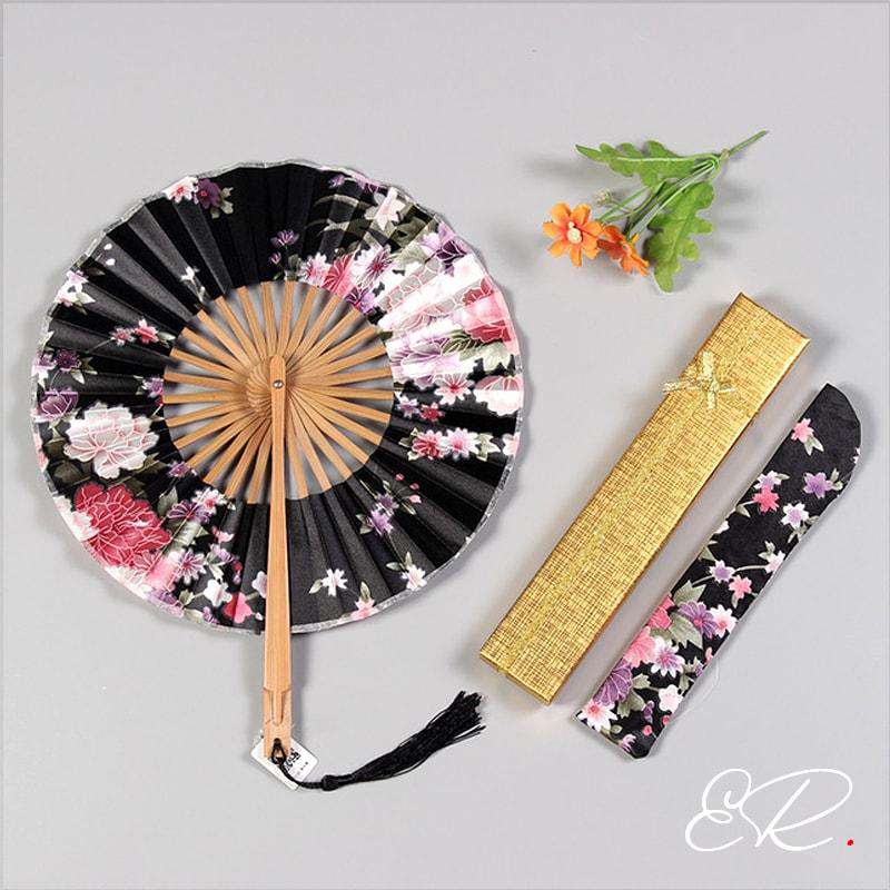 Lot De 6 éventails Pliants Ronds - Style Japonais/chinois, Diamètre 21 Cm, En Polyester, Pour Fêtes, Mariages, Décoration