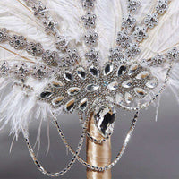 Eventail plume strass