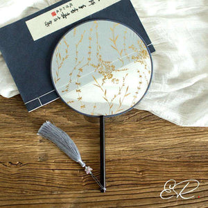 eventail rond soie blanche japonais