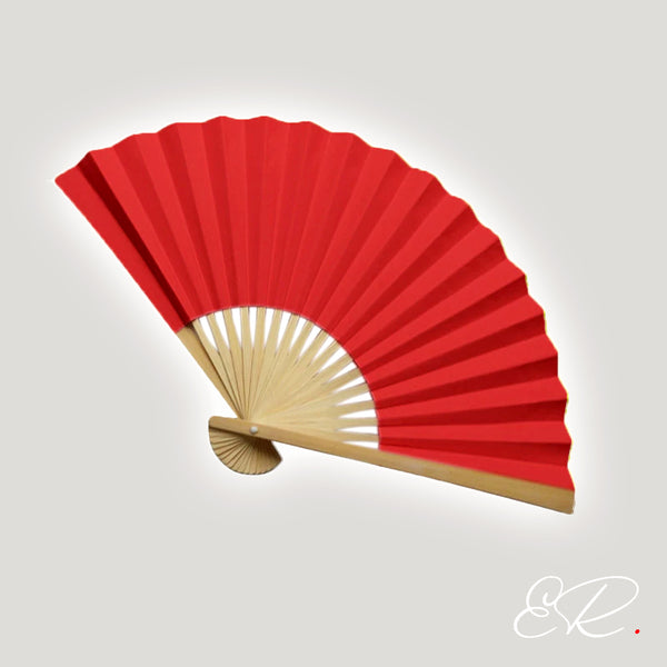 éventail en papier rouge