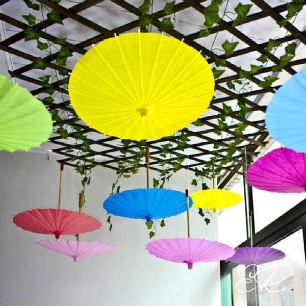 Parapluie Papier Japonais Fait Main - Diamètre 84/86 Cm, Manche Bois, Style Oriental Pour Déco Ou Photo - 5