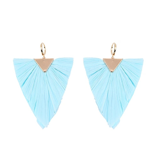 boucles d'oreilles éventail ramses tissus fond blanc