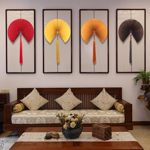 éventails décoration 4 couleurs