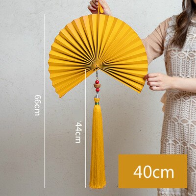 éventails décoratif jaune 40 cm