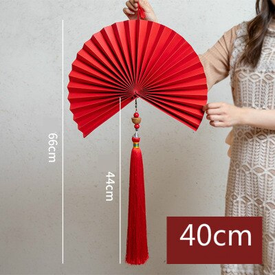 éventails décoratif  rouge 40 cm