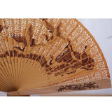 éventail traditionnel chinois en bois zoom droite