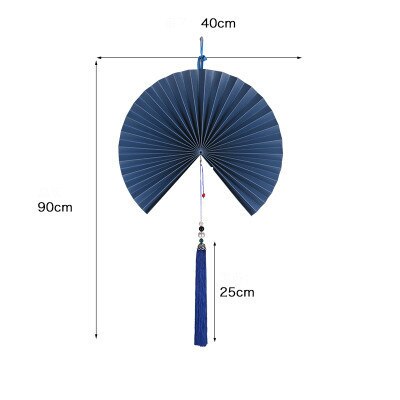 éventail décoration intérieur bleu 40 cm