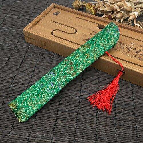 etui pour éventail vert